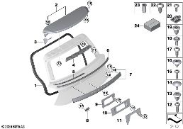 Heckklappe Anbauteile diagram for BMW MINI F66 JCW