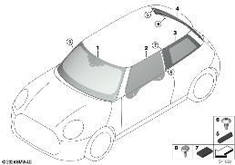 Zasklení diagram for BMW MINI F66 JCW