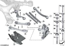 REAR AXLE SUPPORT/WHEEL SUSPENSION