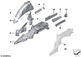 REAR WHEELHOUSE/FLOOR PARTS diagram for BMW 5 Series G61 Touring i5 xDrive40