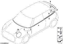 Vnější lišty / ozdobná mřížka I diagram for BMW MINI F66 JCW