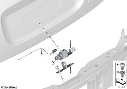 Heckklappe Schliesssystem diagram for BMW MINI F66 JCW