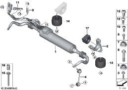 Barre antiroulis arrière / Dynamic Drive diagram for BMW Rolls-Royce Cullinan RR31 Cullinan