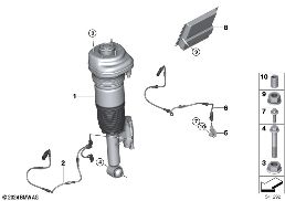 Jambe de susp. d'air AR/boîtier de cde diagram for BMW Rolls-Royce Cullinan RR31 Cullinan