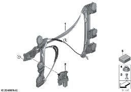 DOOR WINDOW LIFTING MECHANISM FRONT