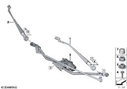 Jednotlivé díly stěrač skla diagram for BMW MINI F66 JCW