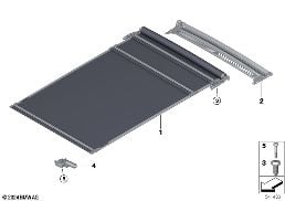 PANORAMA GLASS ROOF, ROLLER diagram for BMW 6 Series G32 GT 620dX