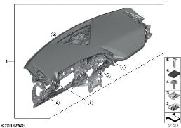 Habillage tableau de bord diagram for BMW 2 Series F74 Gran Coupé 216