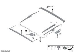Pieces de toit ouvrant inclinable diagram for BMW 3 Series G80 M3 LCI M3