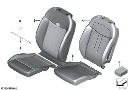 เบาะที่นั่งด.หน้าและที่หุ้มที่นั่งธรรมดา diagram for BMW MINI F66 JCW