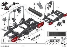 REAR BICYCLE RACK PRO 3.0 diagram for BMW MINI Countryman F60 Cooper