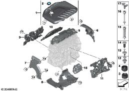 Akustika motoru diagram for BMW 5 Series G61 Touring 540dX