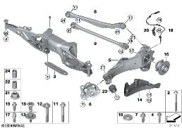 Hinterachsträger-Radaufhängung-Radlager diagram for BMW MINI F66 JCW