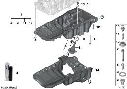 Cárter de óleo diagram for BMW 3 Series G20 Berlina LCI M340i