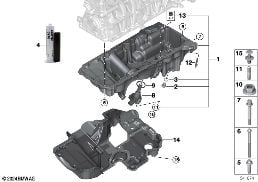 Carter d'huile diagram for BMW 4 Series G23 Cabriolet LCI M440iX