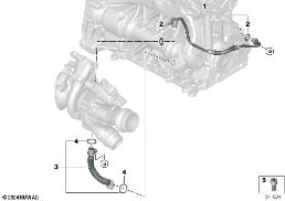 OIL SUPPLY EXHAUST TURBOCHARGER diagram for BMW X3 G01 LCI 30iX