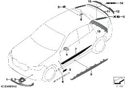 Aerodynamik-Zubehörteile diagram for BMW X6 G06 LCI M60iX