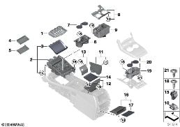 Portaoggetti consolle centrale diagram for BMW X6 G06 LCI 30dX