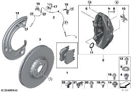 FRONT WHEEL BRAKE diagram for BMW Rolls-Royce Spectre Coupé RR25 Spectre