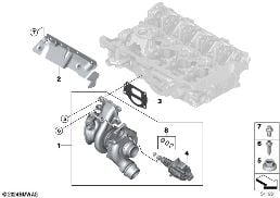 EXHAUST TURBOCHARGER WITH LUBRICATION diagram for BMW 3 Series G20 Sedan 320i
