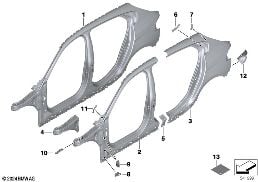 BODY-SIDE FRAME diagram for BMW 1 Series F70 120