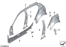 SIDE FRAME SECTION, INNER diagram for BMW 1 Series F70 120