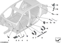 CAVITY SEALINGS diagram for BMW 1 Series F70 120