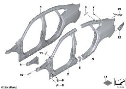 BODY-SIDE FRAME diagram for BMW 2 Series F74 Gran Coupé M235 xDrive