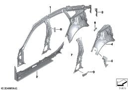 SIDE FRAME SECTION, INNER diagram for BMW 2 Series F74 Gran Coupé M235 xDrive