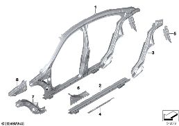 SIDE FRAME SECTION, CENTER diagram for BMW 2 Series F74 Gran Coupé M235 xDrive