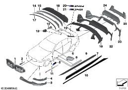 Аэродинам.принадлежности M Performance diagram for BMW 3 Series G21 Tуринг LCI 330e