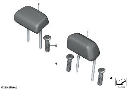 REAR SEAT HEAD RESTRAINT diagram for BMW 5 Series G61 Touring 540dX