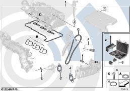 REPAIR KIT, EXPOSED TIMING CHAIN, TOP diagram for BMW 2 Series F46 Gran Tourer LCI 216d