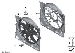 FAN HOUSING, MOUNTING PARTS diagram for BMW 3 Series E93 320i