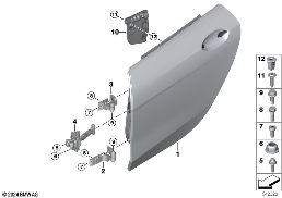 REAR DOOR - HINGE/DOOR BRAKE diagram for BMW 2 Series F74 Gran Coupé M235 xDrive