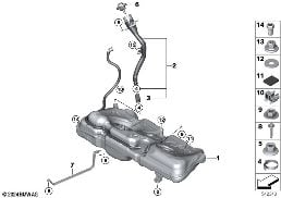 FUEL TANK/MOUNTING PARTS diagram for BMW 2 Series F74 Gran Coupé 228 xDrive