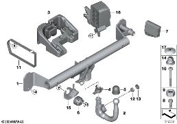 TOWING HITCH, DETACHABLE diagram for BMW 2 Series F74 Gran Coupé 223 xDrive