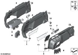 LATERAL TRUNK FLOOR TRIM PANEL diagram for BMW 5 Series G61 Touring 540dX