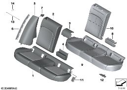 SEAT, REAR, UPHLSTRY/COVER, LOAD-THROUGH diagram for BMW 5 Series G61 Touring 540dX