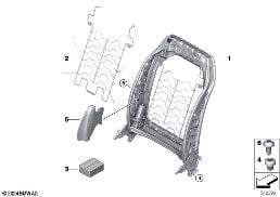 SEAT, FRONT, BACKREST FRAME diagram for BMW 5 Series G60 Sedan 520i