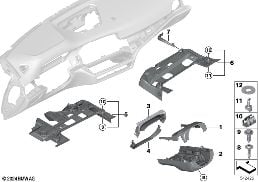 ロアー ダッシュボード組付け部品 diagram for BMW 4 Series G23 カブリオレ LCI 420i