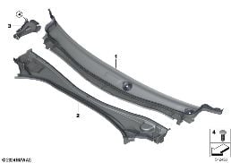 Garniture d'auvent extérieure diagram for BMW 2 Series F74 Gran Coupé 216