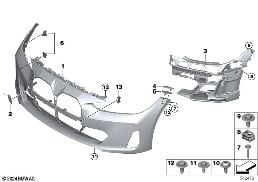 Garniture avant diagram for BMW 4 Series G26 Gran Coupé LCI 430dX