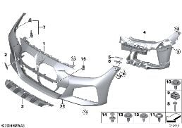 Habillage M avant diagram for BMW 4 Series G26 Gran Coupé LCI 430dX
