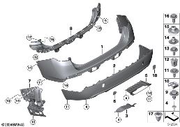 TRIM COVER, REAR diagram for BMW X1 E84 20i