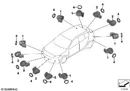PARK DISTANCE CONTROL (PDC/PMA) diagram for BMW 1 Series F70 116