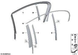 TRIM AND SEALS FOR DOOR, REAR