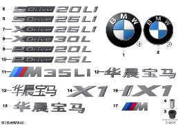 EMBLEMS / LETTERINGS diagram for BMW X1L U12 iX1 xDrive30L