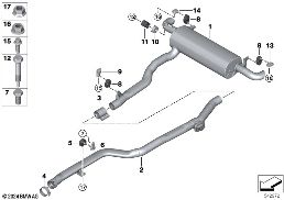 Výfukové potrubí zadní diagram for BMW 8 Series G15 Coupé 840dX