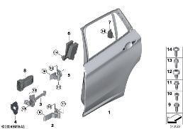 Achterportier - scharnier/portiervanger diagram for BMW X1 F48 LCI 20i